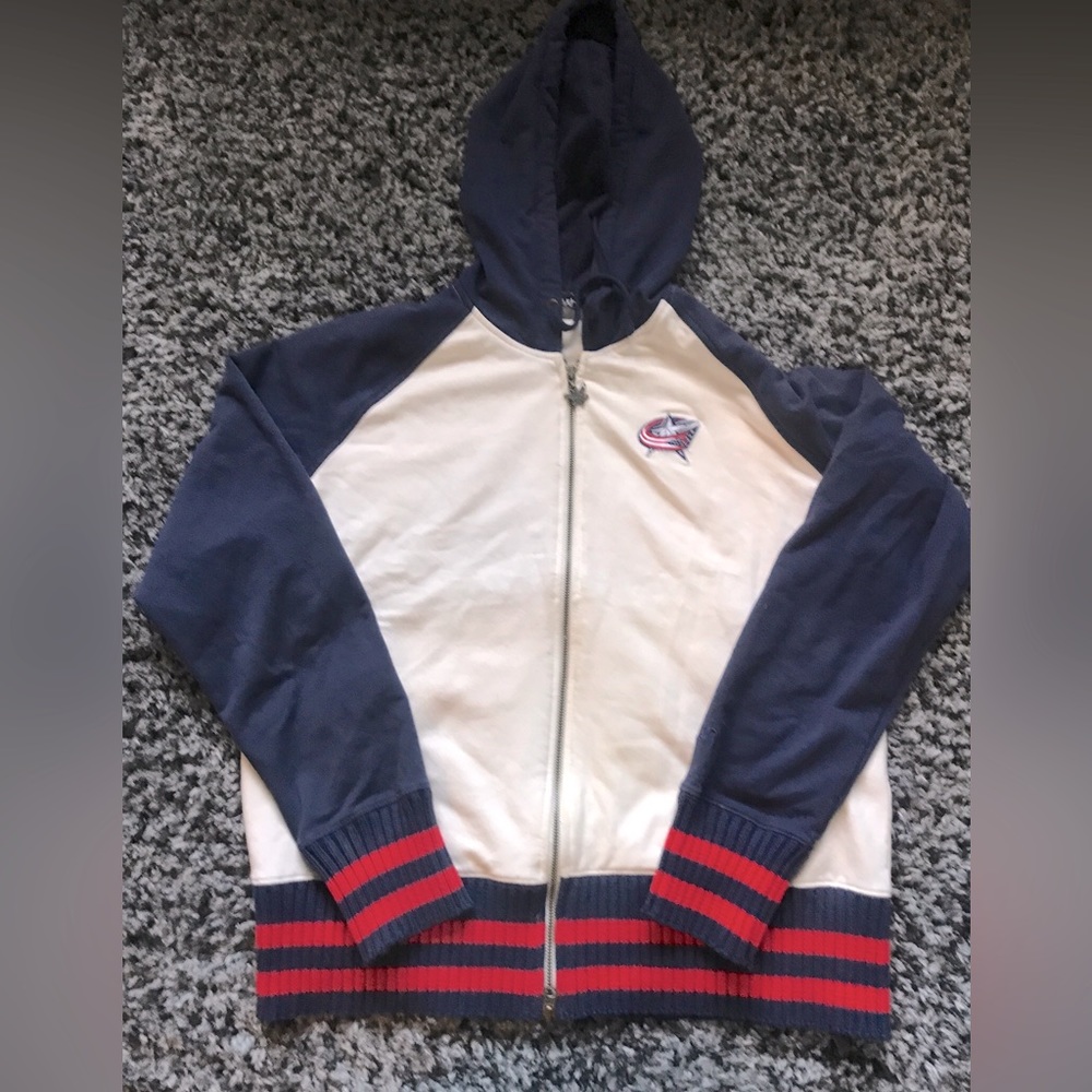 Columbus Blue Jackets Women’s NHL Full Zip Hoodie Hockey Size XL